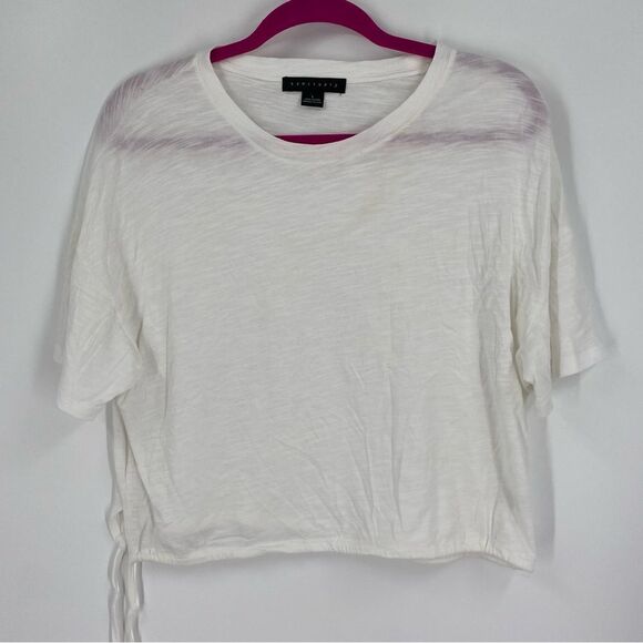 Sanctuary White Crop Relaxed T-Shirt size L - Picture 1 of 4